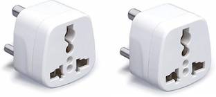 wroughton AX_461 Pack of 2 Universal Traveller Conversion Plug 3 Pin Socket Worldwide Adapter, Convert UK/US/EU/AU to India Power Adaptor 6 Amp Three Pin Plug
