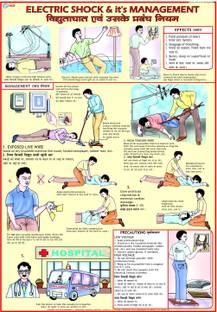 First Aid chart - Electric shock and its Management Photographic Paper