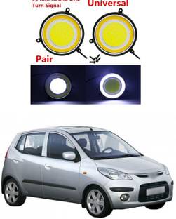 XZRTZ Car Led Cob Drl Daytime Running Light Round Fog Lamp (Pack of 2,White Yellow) a82 Headlight Car LED for Hyundai (12 V, 12 W)