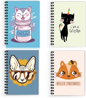 VPRINT QUALITY notebook cat cute A5 Notebook Unruled 160 Pages