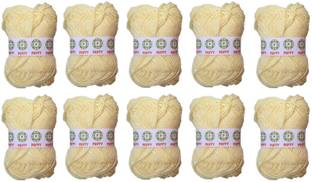 puffy Hand Art Craft Soft Fingering Hook , Needle Thread For Wool Ball Hand Art Craft Soft Fingering Hook , Needle Knitting Thread Dyed Cream Color