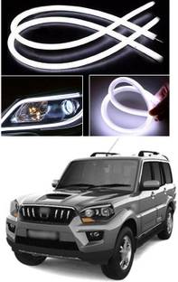 XZRTZ Universal Flexible DRL LED Strip Light Waterproof Daytime Running Head Lamp Tube for Motorcycle, Bike, Car, SUV (61cm, White, 2 PCS) c111 Headlight Car LED for Mahindra (12 V, 12 W)