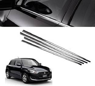 Worldlookenterprises CAR CHROME LOWER WINDOW GARNISH Chrome Maruti Swift Rear Garnish