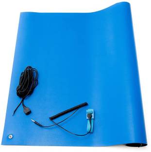 supreme electrotek solutions shop Supreme-ESD Safe (Anti Static) Size 1 ft X1.5 ft Table Mat Pvc 2 Layer Blue Mat Thickness 1.5 mm ) With On 4 Corner Button Ironing Mat