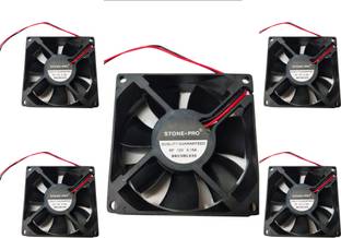 STONE-PRO 5pic 12V DC Fan 80X80X25MM Cabinet 3-Inch Square Cooling fan Cooling Fan Cabinet Cooler