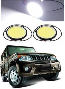PECUNIA CAR DRL Daytime Running Light Flexible Round Shape White LED Lights Driving lamp COB Lights car-Styling 2PCS 12V DC for All Cars 109 Fog Lamp Car LED for Mahindra (12 V, 12 W)