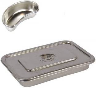 Agarwals Kidney Tray 6" & Instrument Tray 8*3 With Lid(Set Of 2)� Reusable Medical Tray