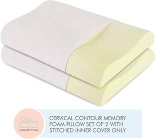 The White Willow Memory Foam Orthopaedic Pillow Pack of 2 Solid Small Size Cervical Contour