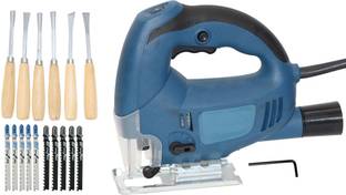 Digital Craft Jig Saw Variable Speed Multifunctional Jigsaw Electric Wood Saw Metal Ruler 10pcs Saw Blades for Woodworking 6Pc Wood Carving Set Power & Hand Tool Kit