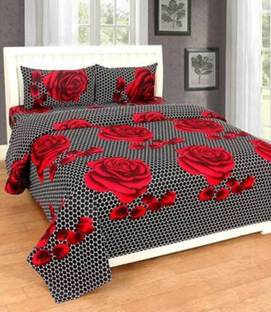 JGdecor 150 TC Polycotton Double Floral Flat Bedsheet