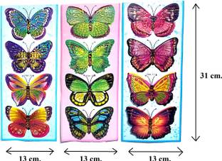 Avneesh Multicolor 3D Double Layer Butterfly Wall Stickers ( 12-Butterfly ) Pack of 12