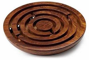 ARTANDCRAFTINDIA 4" inch Wooden Puzzle Ball in a Maze Labyrinth Brain Teaser Fun Board Game for Kids Board Game Accessories