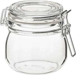 IKEA Glass, Steel Cookie Jar  - 0.5 L