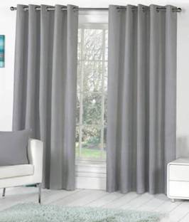 Styletex 213 cm (7 ft) Door Polyester Semi Transparent Curtain (Pack Of 2)