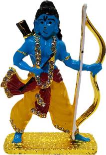 Relicon Lord Ram Idol | Lord Rama Idol (Design-113) Blue Metal Statue for Car Dashboard | Mandir Pooja Murti | Temple Puja | Home Decor | Office Table Showpiece (L*B*H-4.7 x 1 x 7.5 Cm) Decorative Showpiece  -  7.5 cm