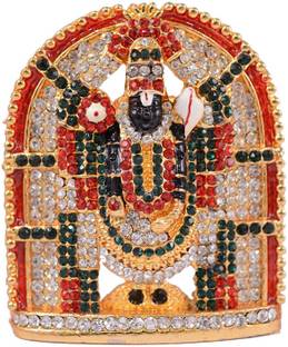 Relicon Tirupati Balaji Idol | Lord Venkateswara Idol (Design-119) Color Metal Statue for Car Dashboard | Mandir Pooja Murti | Temple Puja | Home Decor | Office Table Showpiece (L*B*H-5.5 x 1 x 6.5 Cm) Decorative Showpiece  -  6.5 cm