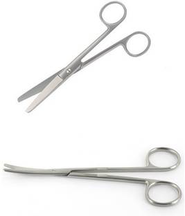 Agarwals ™ Surgical S/S Scissor 4" Straight And Curved (Set Of 2) Metzenbaum Scissors