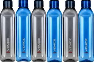 cello VENICE, 1 Litre Water Bottle, Multicolor, Pack of 6 1000 ml Bottle