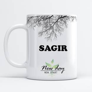 Beautum Sagir Printed New Day New Start White Name Model No:NDNS018401 Ceramic Coffee Mug