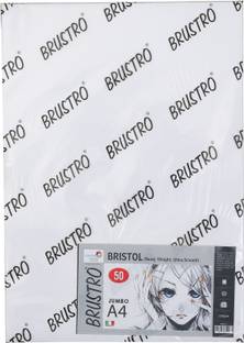 BRuSTRO Bristol Jumbo (50 Sheets), Unruled, A4, 250 gsm Drawing Paper