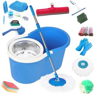 GTE Magic Spin Mop Bucket Floor Cleaning & Steel Wringer House hold using cleaning b Mop Set