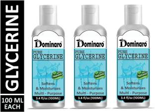 Dominaro Premium Glycerine - For Softens & Moisturises, Multi-Purpose 100 ML Pack Of 3 Bottle 300ml Face Wash