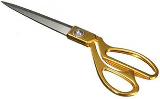 STORKINS Golden Premium Professional Stainless Steel Cloth Scissor for Tailoring/Sewing,(10 INCHES) Iron All-Purpose Scissor (Steel, Yellow, Pack of 1) Scissors