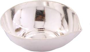 Guarantee Ornament House Sterling Silver Diya Deepak for Worship of God and Diwali gift Silver Table Diya