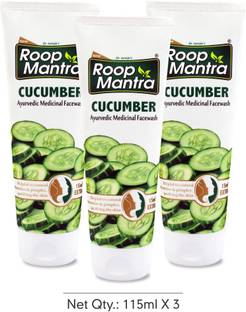 Roop Mantra Cucumber  115ml, Pack of 3 - Facewash for Blemishes & Pimples Face Wash