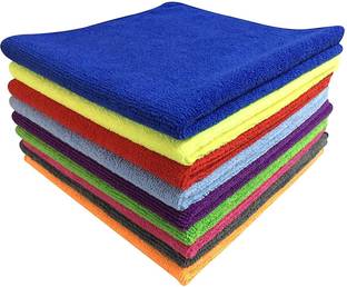 SOFTSPUN Microfiber Cloth 40x40 Cms, 10 Piece Towel Set, 340GSM Dry Microfiber Cleaning Cloth