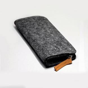 OON Felt Eyeglass Case Zip It Grey Car Sunglass Clip Holder