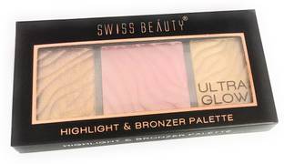 SWISS BEAUTY Highlight & Bronzer Palette Ultra Glow Shade 3 Highlighter