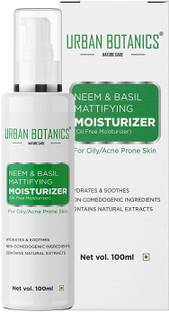 UrbanBotanics Neem & Basil Mattifying Moisturizer - Oil Free Moisturizer For Face - For Oily & Acne Prone Skin