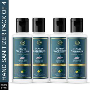 Nuerma Science Hands Sanitizer (Pack of 4) kills 99.99% germs and infection without water with triple action formula sanitizes hands, pH balanced, nourishes skin Hand Sanitizer Bottle