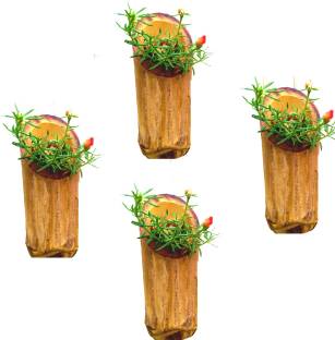 LIVEONCE bamboo vertical made Natural wooden planter hanger Plant Container