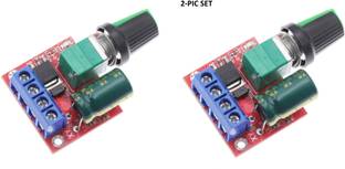 DHRUV-PRO 2-PIC PWM Mini 5a 90w PWM 12v DC Motor Speed Controller Module DC-DC 4.5v-35v Adjustable Speed Regulator Control Switch 24v Electronic Components Electronic Hobby Kit