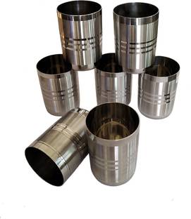 Marwall (Pack of 7) Stainless Steel Amrapali-6 Glass Set Water/Juice Glass