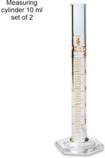 THE LABWORLD Measuring cylinder 10ml borosilicate glass for chemistry lab,pack of 2 Borosilicate Glass Graduated Cylinder
