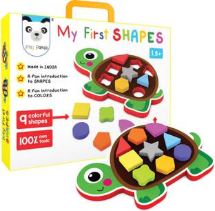 PLAY PANDA My First Shapes : Tortoise. A Fun Introduction to Shapes and Colors. Early Skill Development Like Motor Skills, Hand-Eye Coordination, Color and Shape Recognition. (Age 1+)