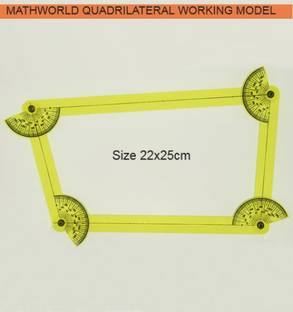 THE LABWORLD Variable Quadrilateral Polygon Mathematics kit Working Model for lab to demonstrate The Properties of a Quadrilateral to Students and Teachers Ruler
