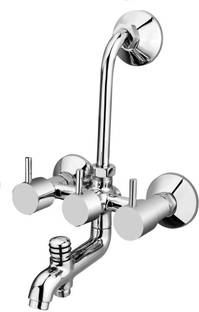NEW WARE Orgin Wall Mixer 3 in 1 Brass Chrome Plated/Bathroom Wall Mixer Tap/Wall Mixer 3 in 1 With Bend/Foam Flow Tap (Premium Quality) Mixer Faucet