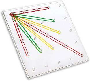 MATHWORLD Geoboard double sided for kids mathematics manipulatives kit learning resources,square and circular,size18x18 cm