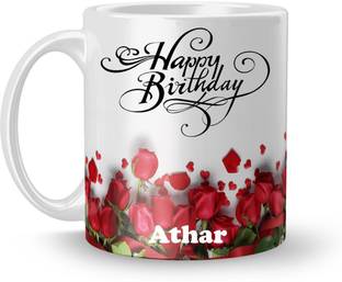 Beautum Happy Birthday Athar Best Gift White Model No:BRRHB002429 Ceramic Coffee Mug