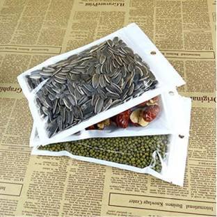 A2S2 50PCS High Quality White Clear Self Seal Zipper Plastic Retail Packaging Poly Pouches Ziplock Zip Lock Bags Package with Hang Hole (One Side White & One Side Clear, Size: 15cm x 9cm) Polypropylene Storage Pouch
