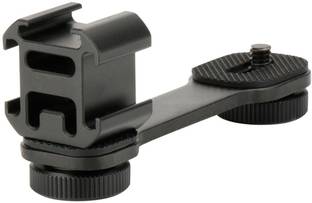 Yantralay 3 in 1 Triple Hot Shoe Mount Microphone Led Video Light Extension Bracket Stand For Gimbals Custom Flash Bracket