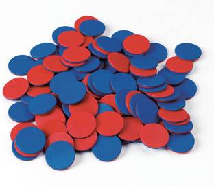 THE LABWORLD Two colour counters 100 pcs mathematics learning resources activity kit teaching aid material manipulatives resources for counting addition subtraction and other activities,size 2x2cm plastic