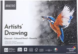 BRuSTRO Artist Drawing Glued Pad, 200 GSM, A4-24 Sheets Sketch Pad