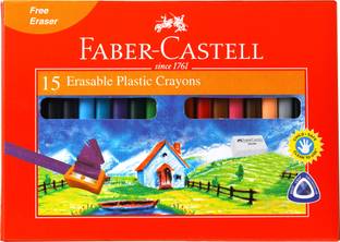 FABER-CASTELL 15 Erasable Plastic Crayons (70mm)