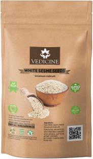 VEDICINE Raw White Sesame Seeds- Keto Friendly Safed Til -500gm