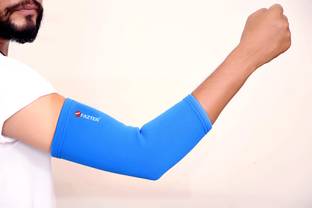 FAZTER Premium Unisex Compression Elbow Sleeves For Tendonitis | With 4D Stretch (1 Pair) Elbow Support